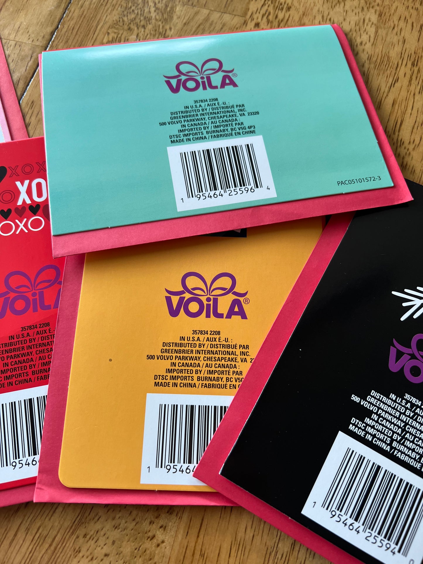 Pack of 6 Valentine's Cards w/ Envelopes