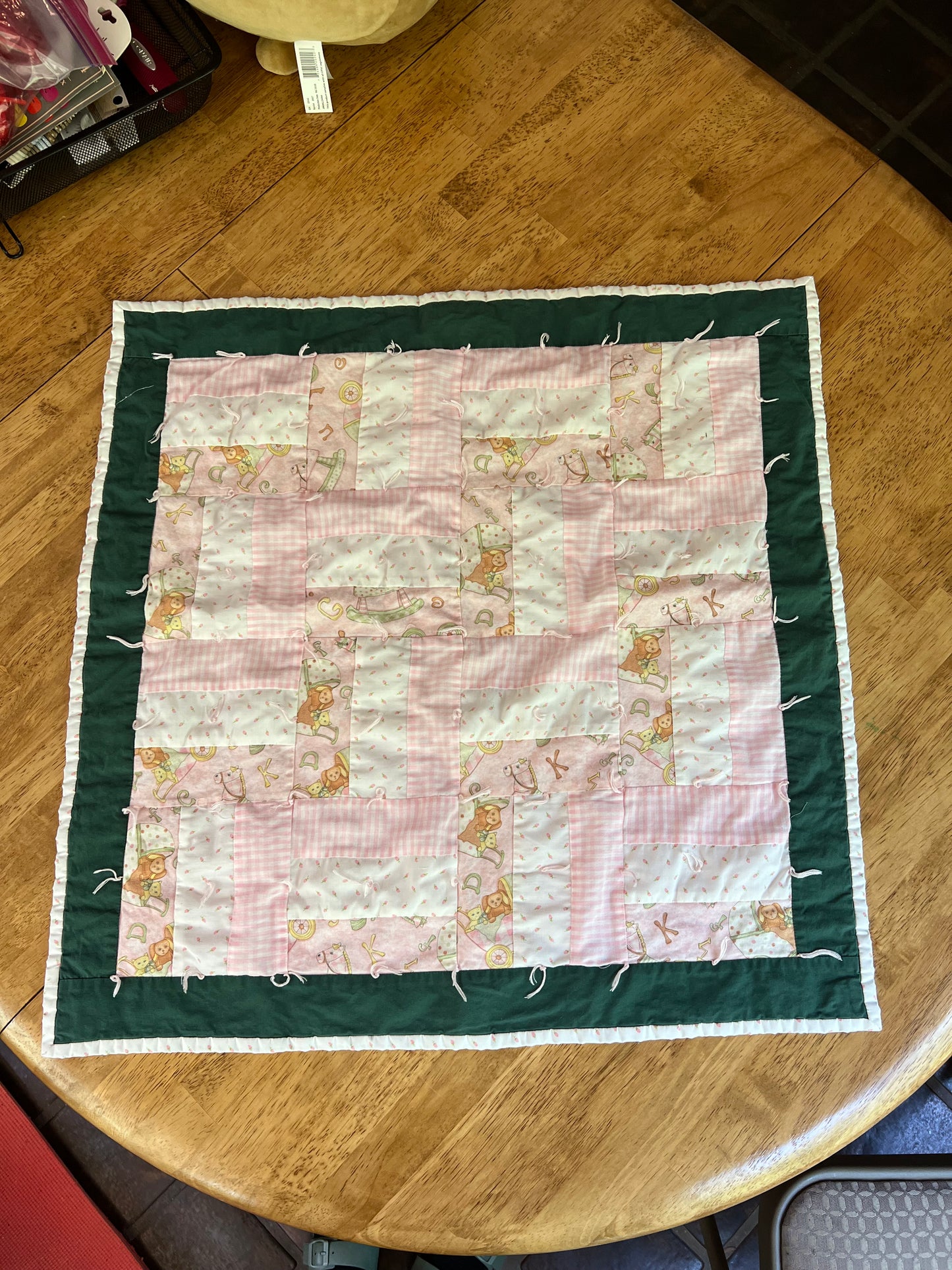 Pink and Green Baby Blanket