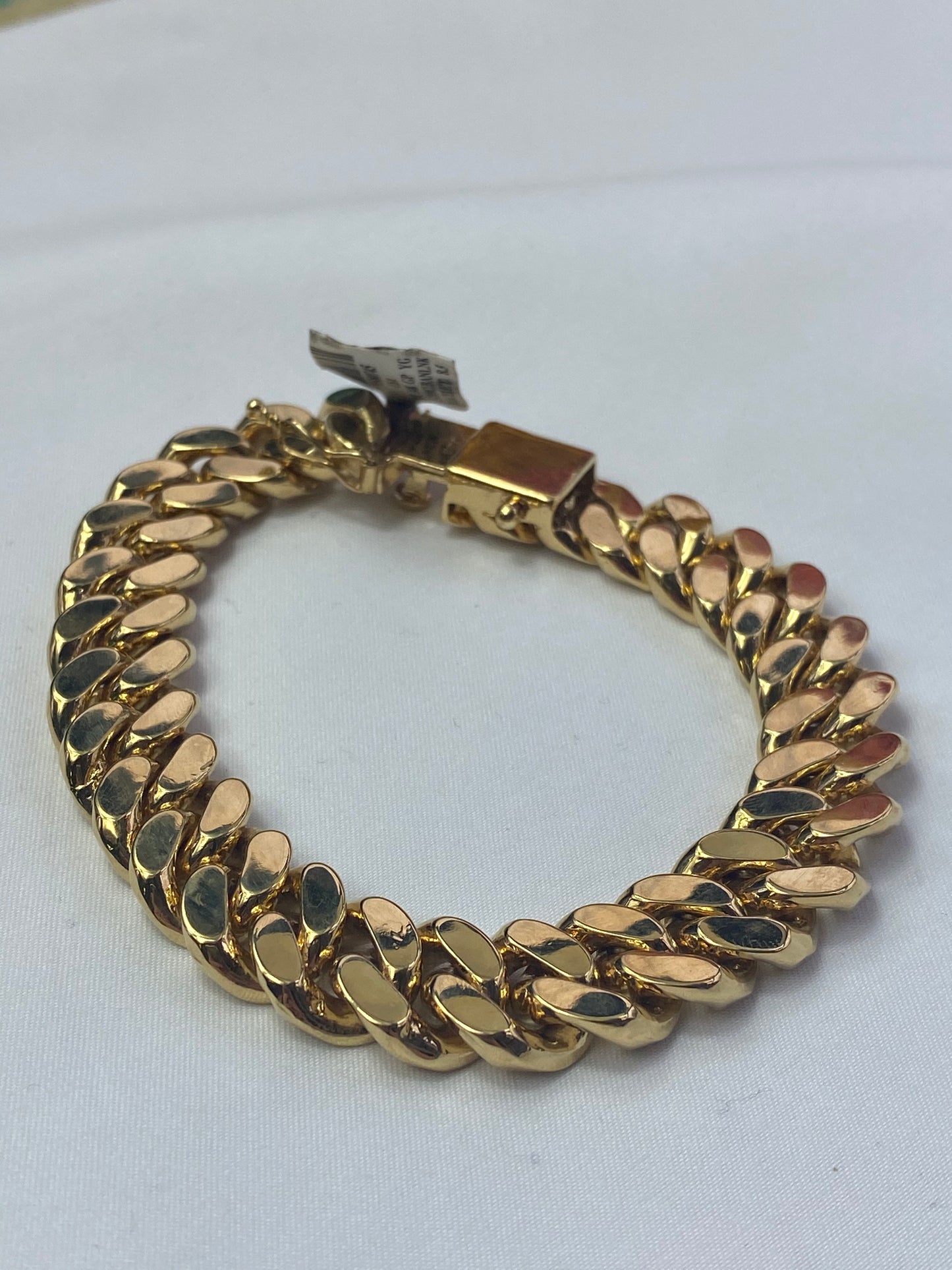 14k Gold Plated Cuban Link Bracelet ~ Men's XL