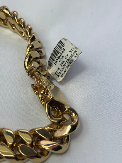 14k Gold Plated Cuban Link Bracelet ~ Men's XL