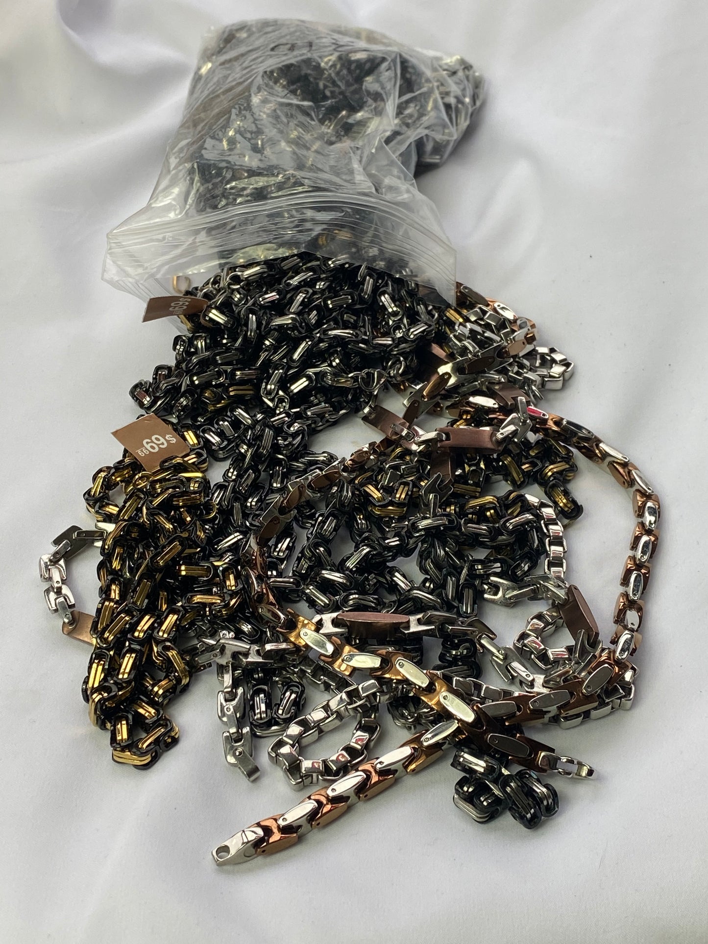 3 Pound Lot of Damaged Steel Necklaces