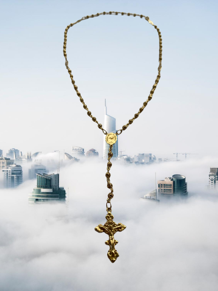Dainty Gold Rosary Necklace