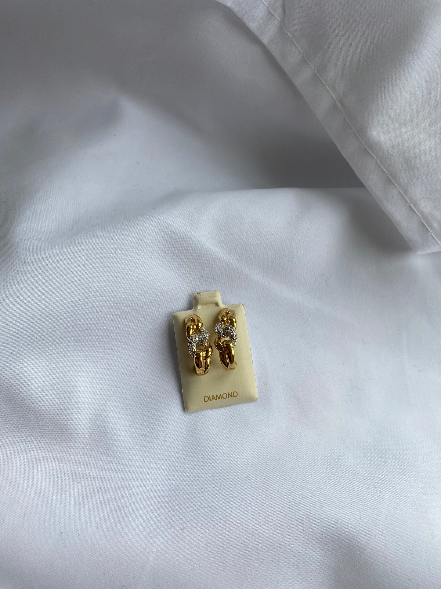 18k Gold Plated ~Real Diamond~ Earrings
