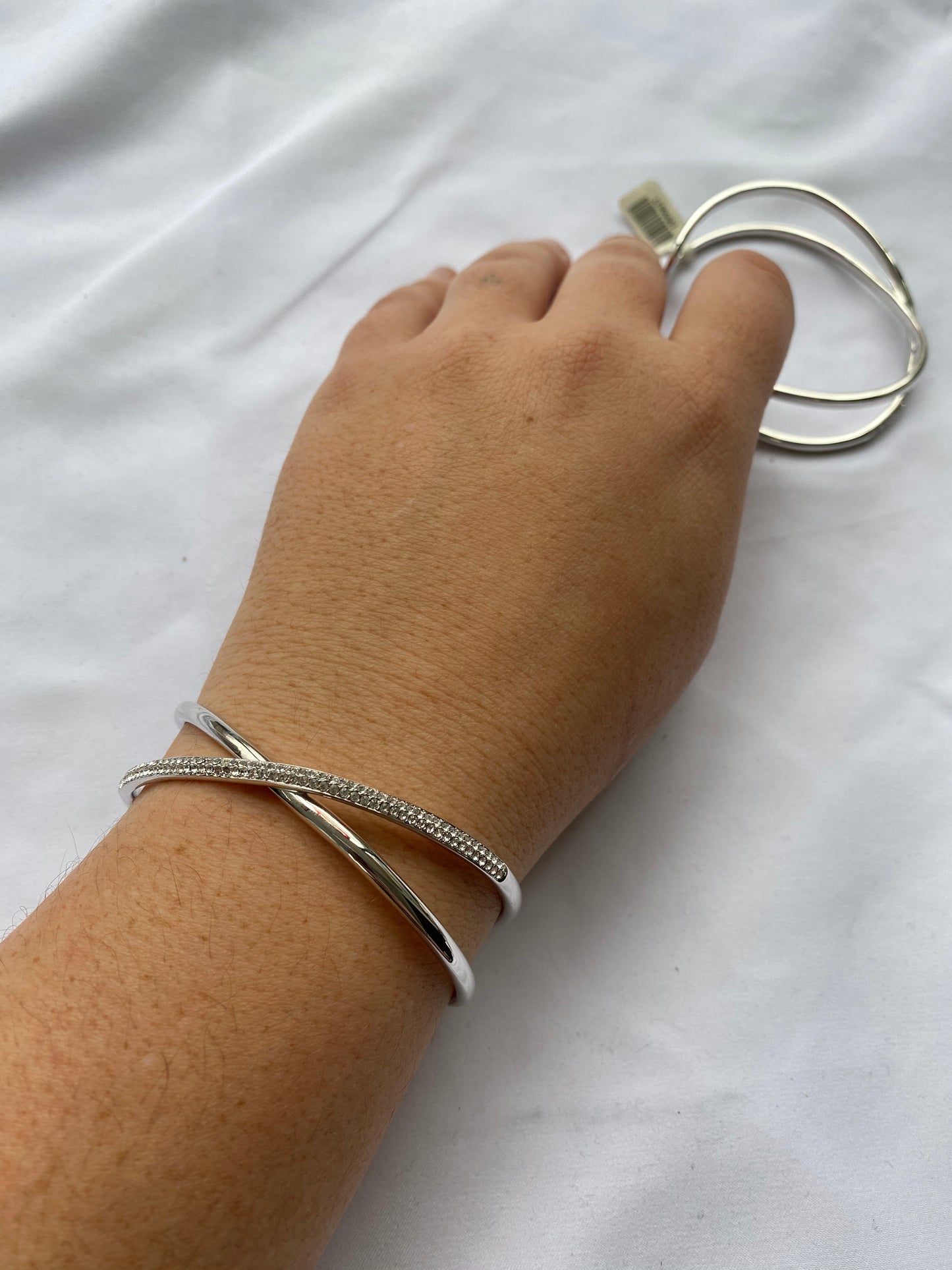 Two White Crystal Bracelets ~ Missing Stones