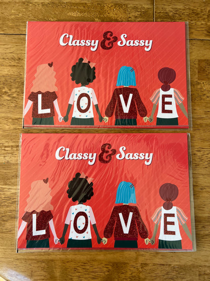 2 Oversized Galentine's Cards w/ Envelopes