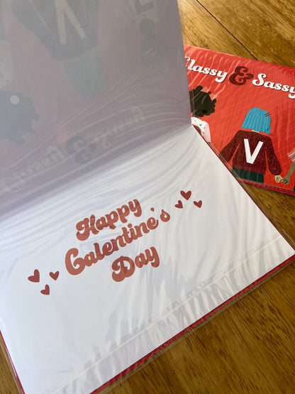 2 Oversized Galentine's Cards w/ Envelopes