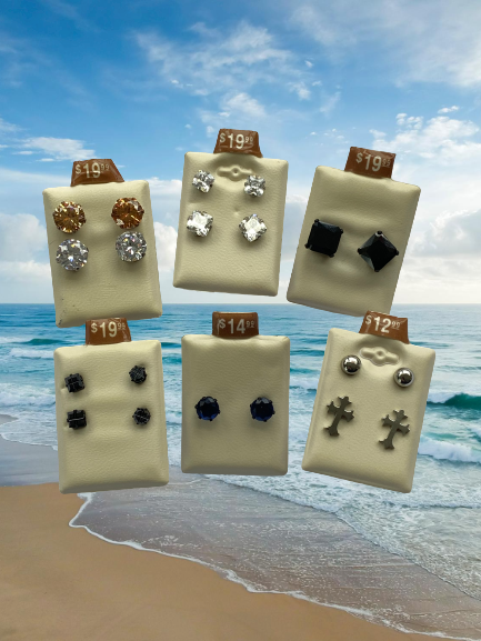 Lot of 6 Stud Earring Pairs