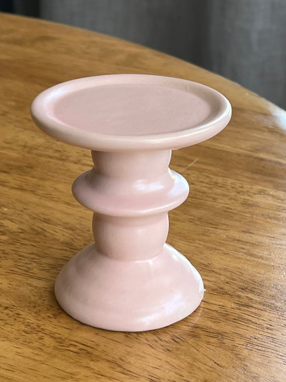 4" Pastel Pink Candle Stand