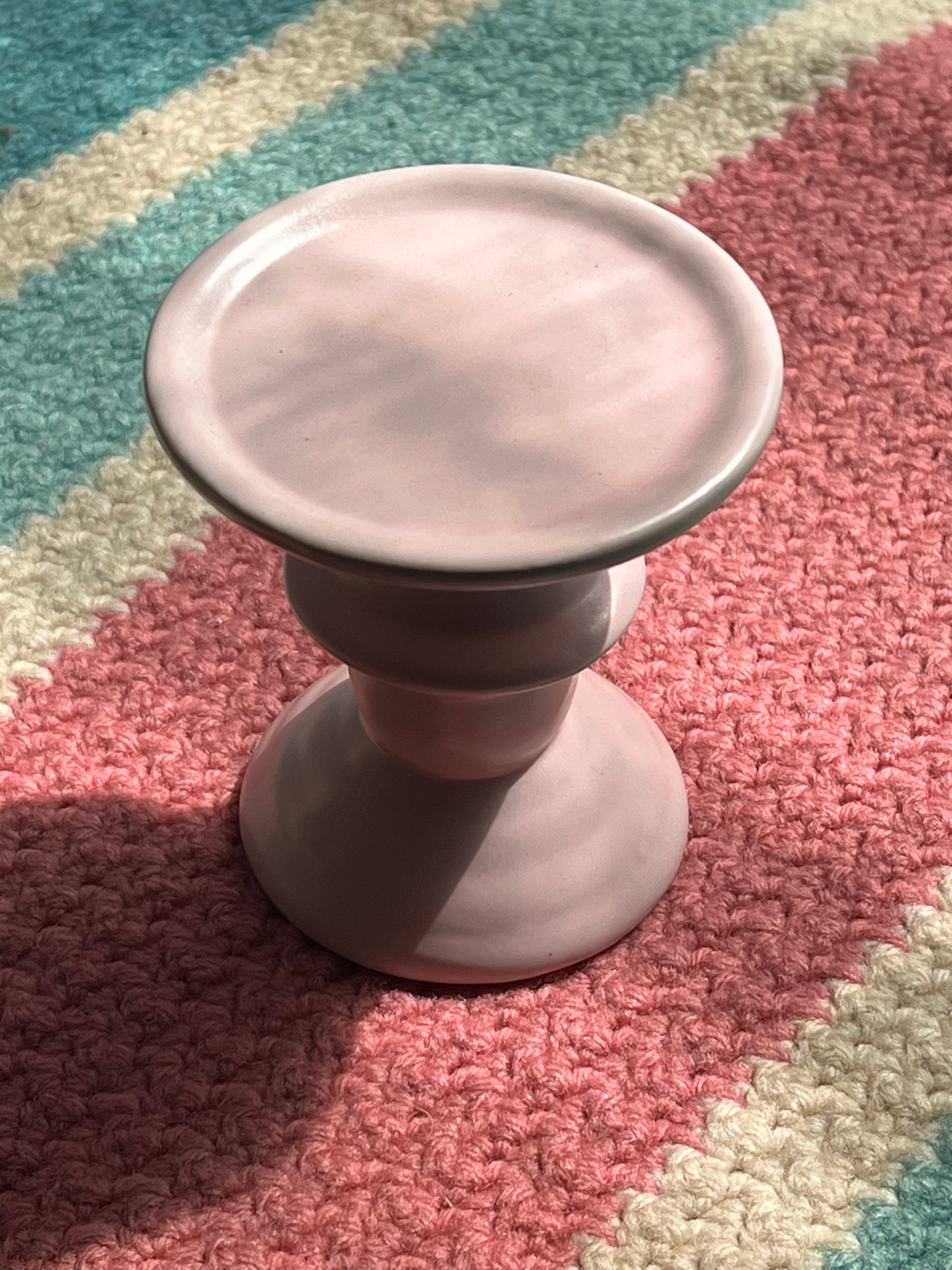 4" Pastel Pink Candle Stand