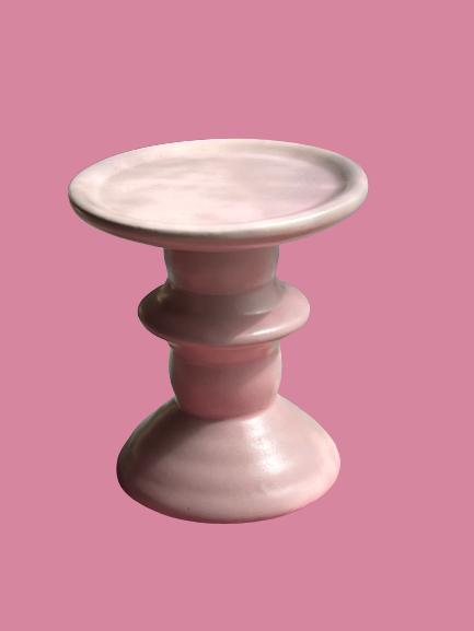 4" Pastel Pink Candle Stand