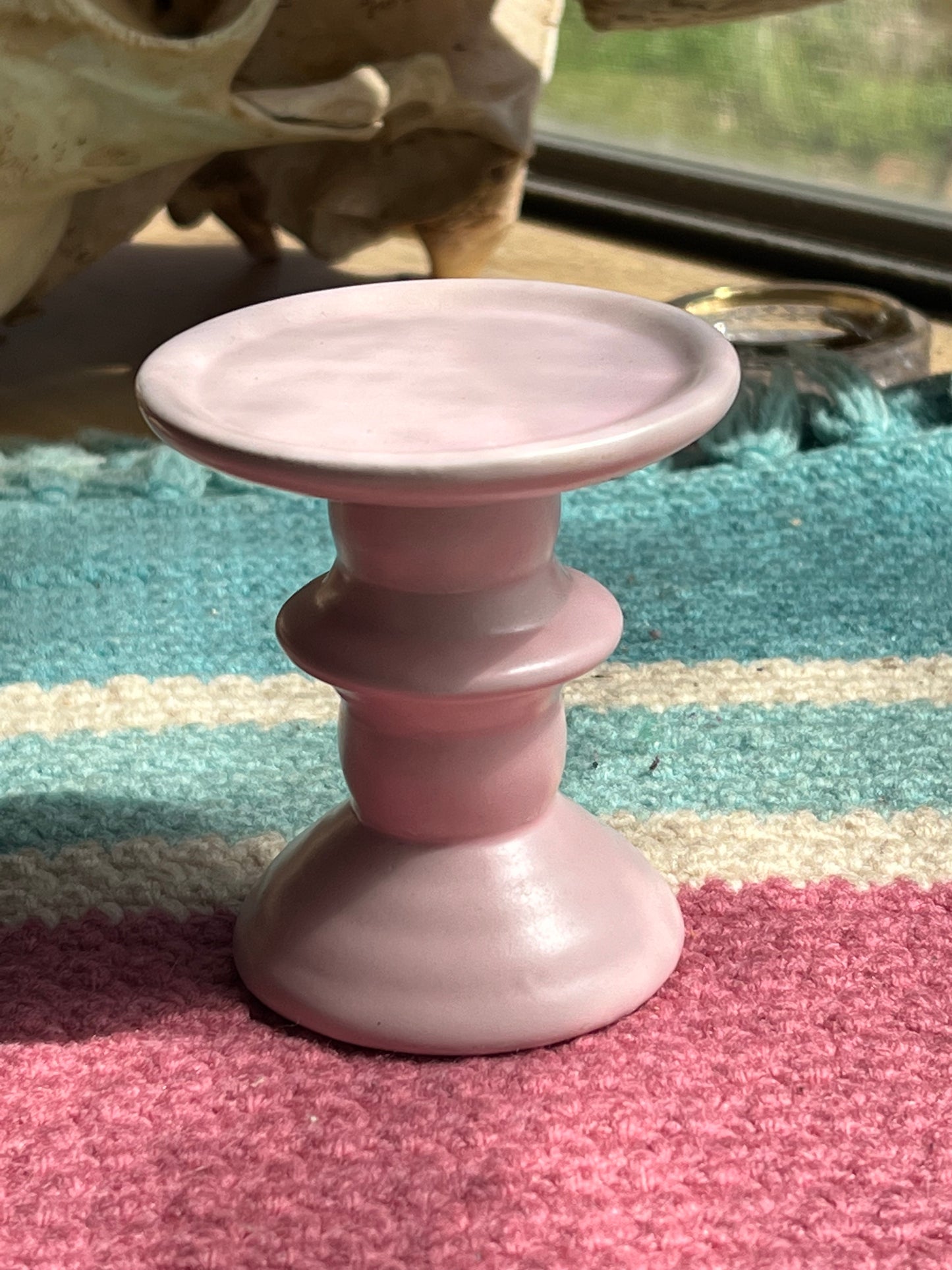 4" Pastel Pink Candle Stand