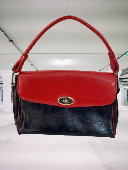 Vintage Navy & Red Shoulder Bag