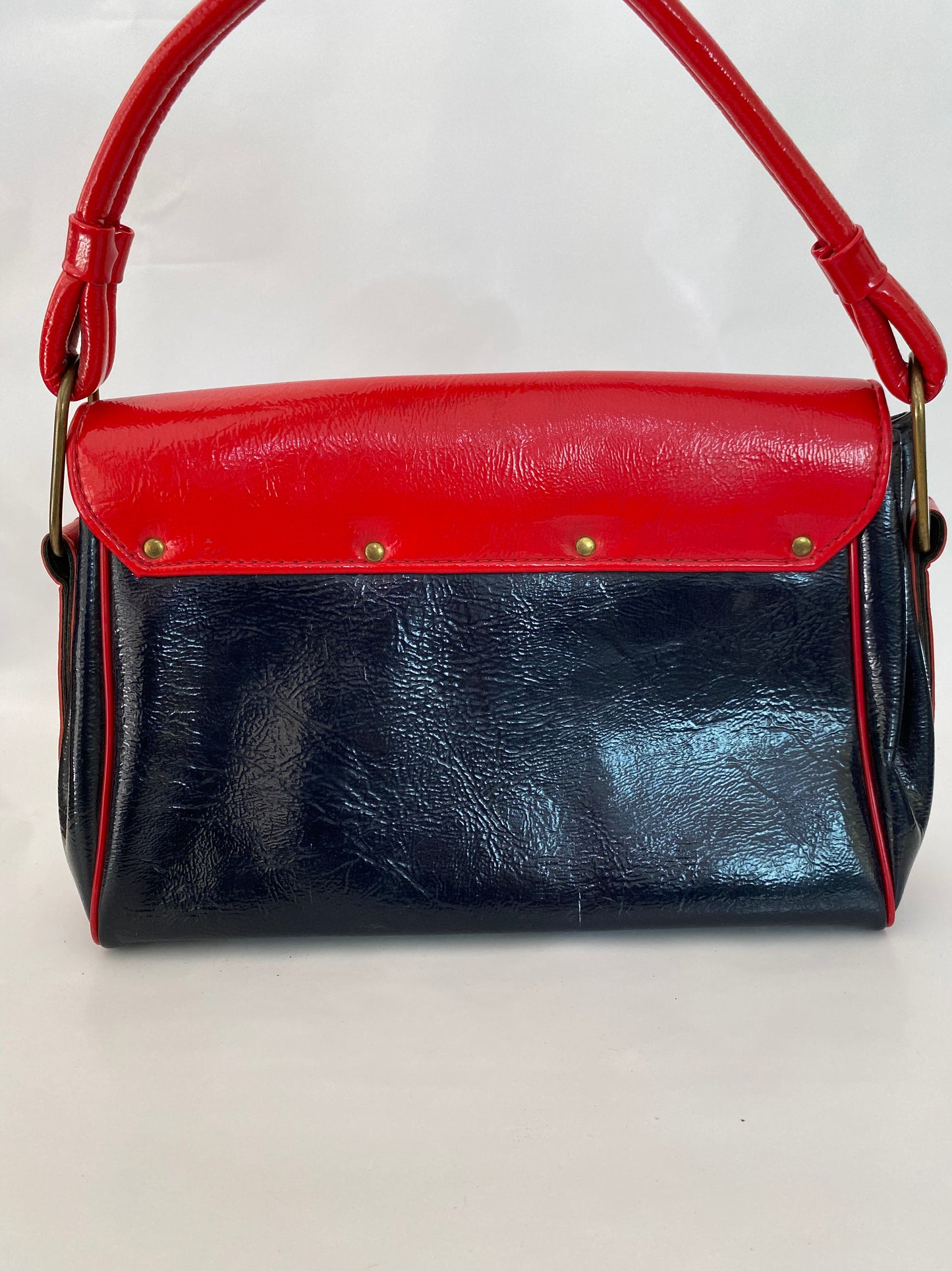 Vintage Navy & Red Shoulder Bag