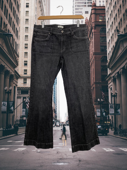 White House Black Market Noir Denim Flare Jeans
