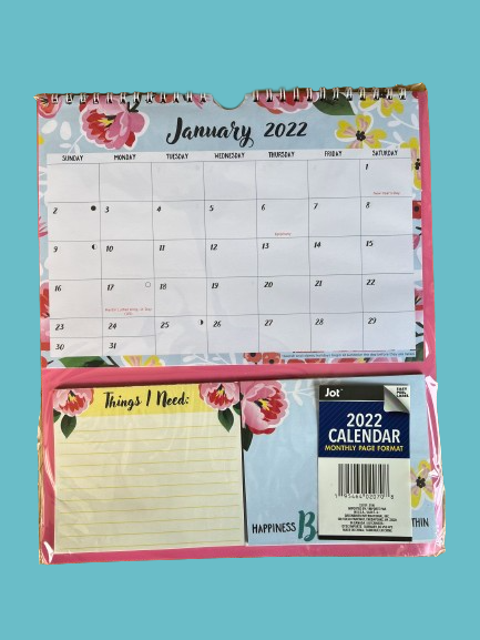 2022 Calendar – Blue Florals
