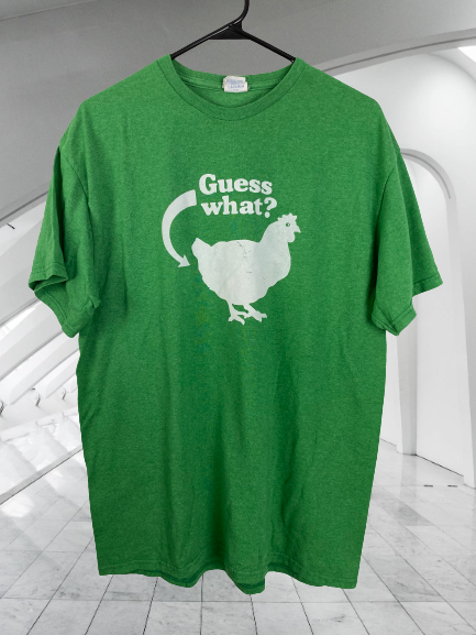 Silly "Guess What?" Graphic Tee Shirt