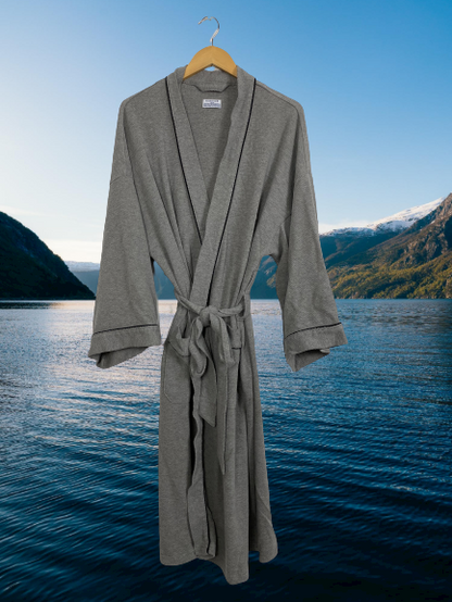 Saddlebred Nailhead Kimono Grey Robe