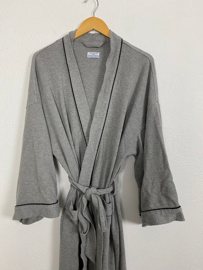 Saddlebred Nailhead Kimono Grey Robe