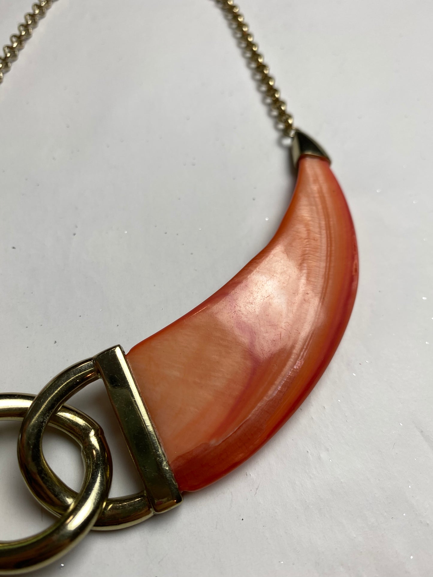 Chunky Orange & Gold Necklace