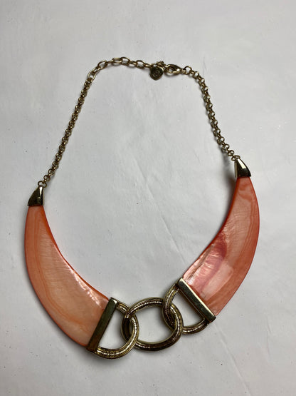 Chunky Orange & Gold Necklace