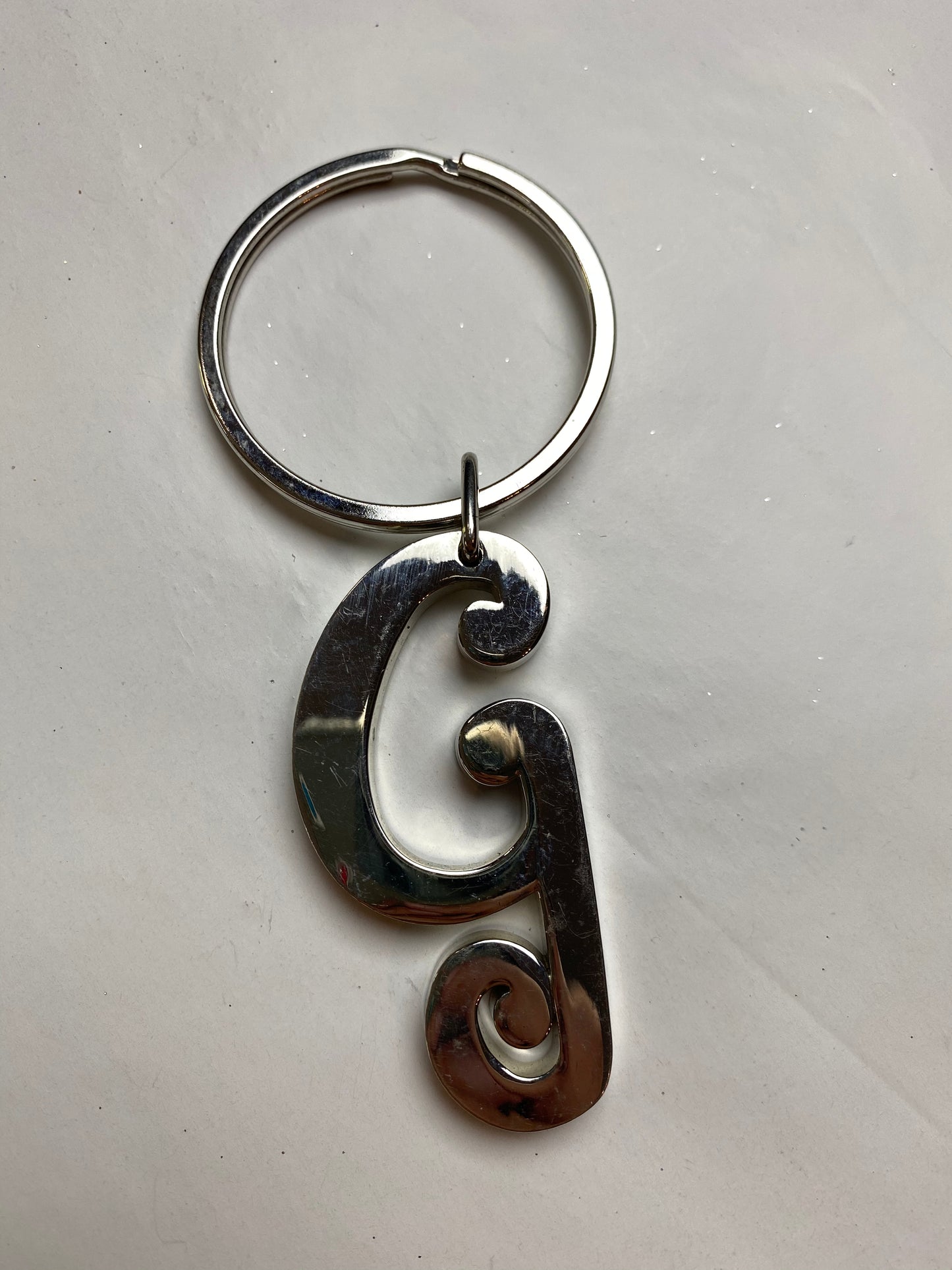 Silver "G" Keychain