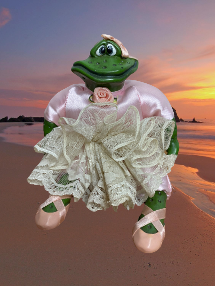 Vintage Ceramic Kelly Frog Ballerina