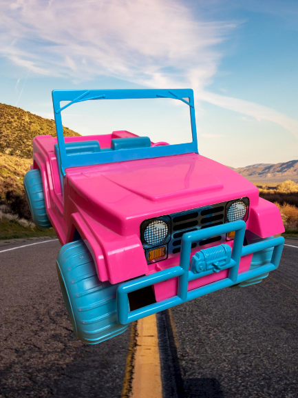 1980's Fashion Girl Mud Monster Jeep