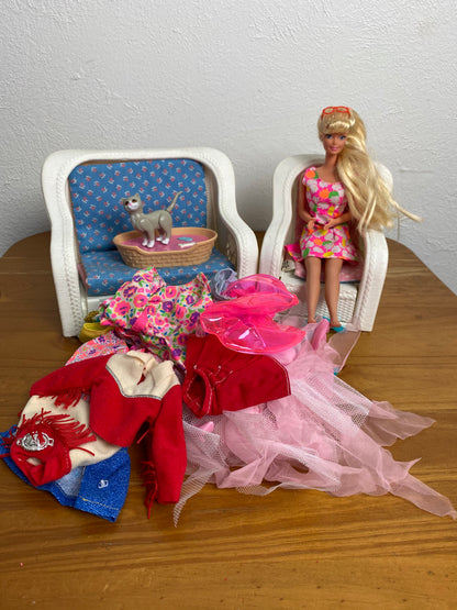 Vintage Barbie w/ Clothes & Accessories