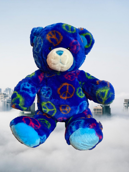 Build-A-Bear Blue Peace Sign Plush