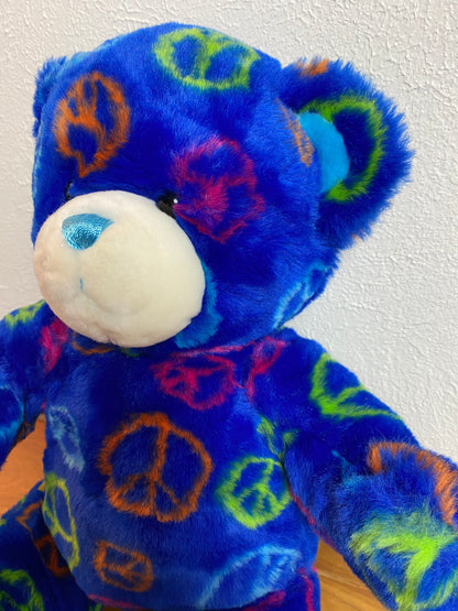 Build-A-Bear Blue Peace Sign Plush