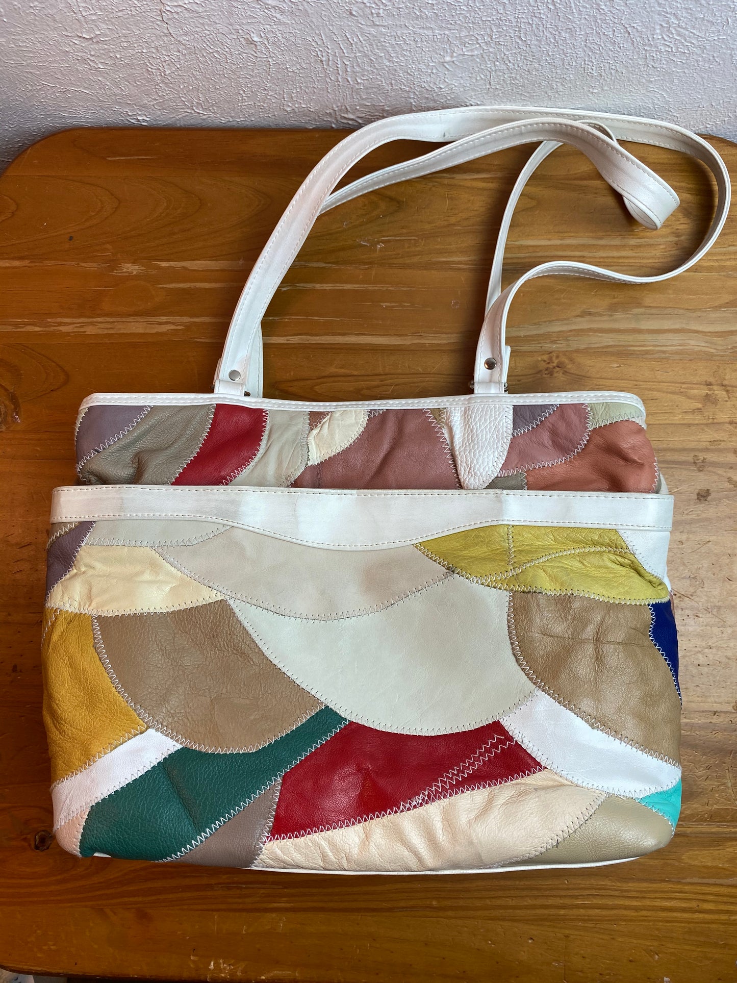 Multi-Colored Leather Purse w/ Clutch