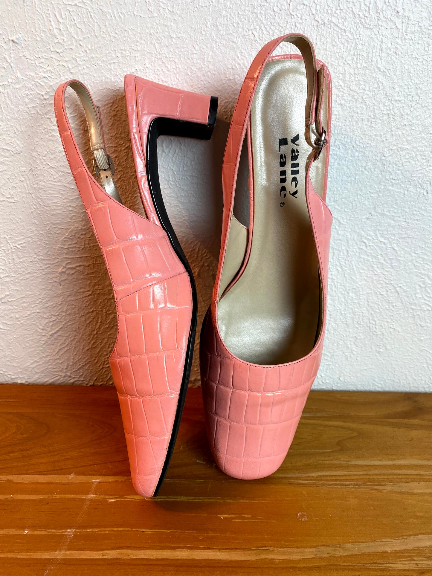 Vintage Valley Lane Pink Slingback Heels
