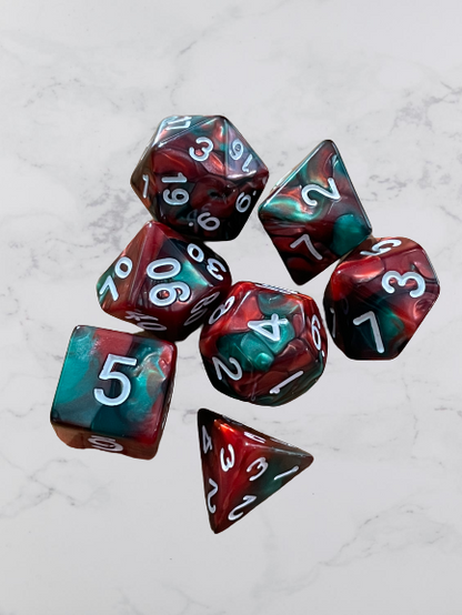 Dungeons & Dragons Two Toned Dice Set - Red/Green