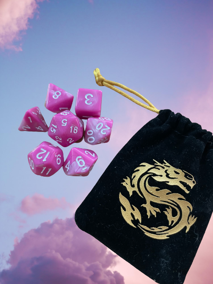Dungeons & Dragons Two Toned Dice Set - Pink/White