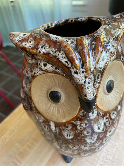 9" Ceramic Owl Vase/Planter